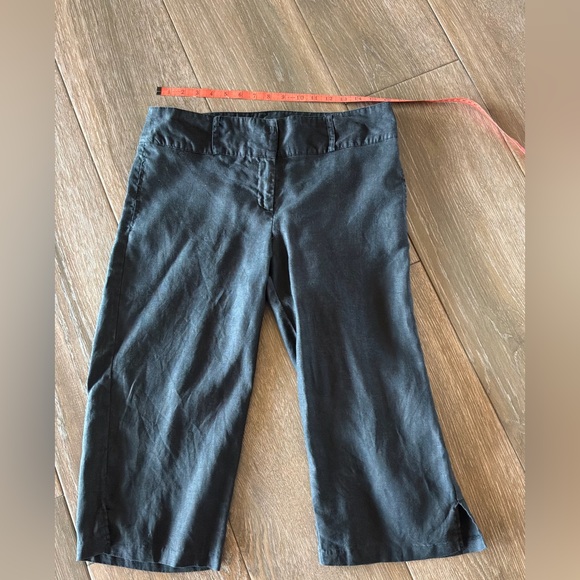 Richard Malcolm Pants - Richard Malcolm women’s black 100% linen cropped wide leg pants Sz 12 petite